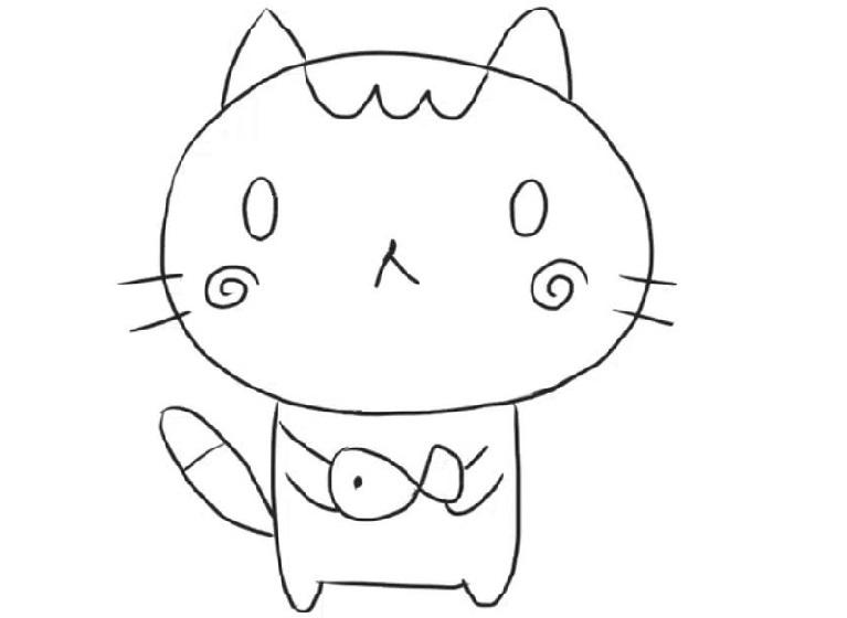 怎么画卡通猫咪简笔画步骤
