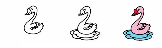 小天鹅简笔画步骤
