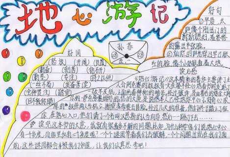 地心游记手抄报图片