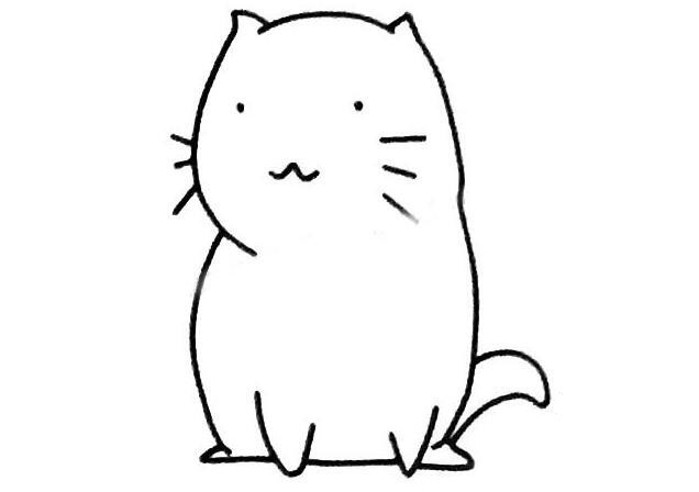 胖胖的猫咪简笔画