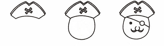 海盗简笔画人物怎么画