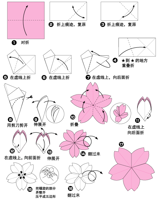桃花折纸图解图片