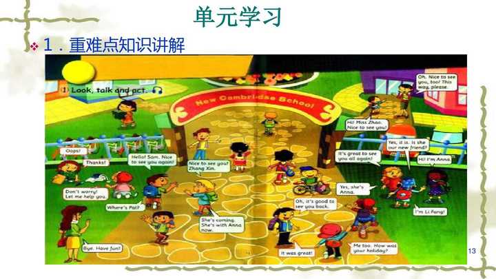 米粒妈咪课堂公共号剑桥少儿英语Flash学习：第一级下册Unit 1