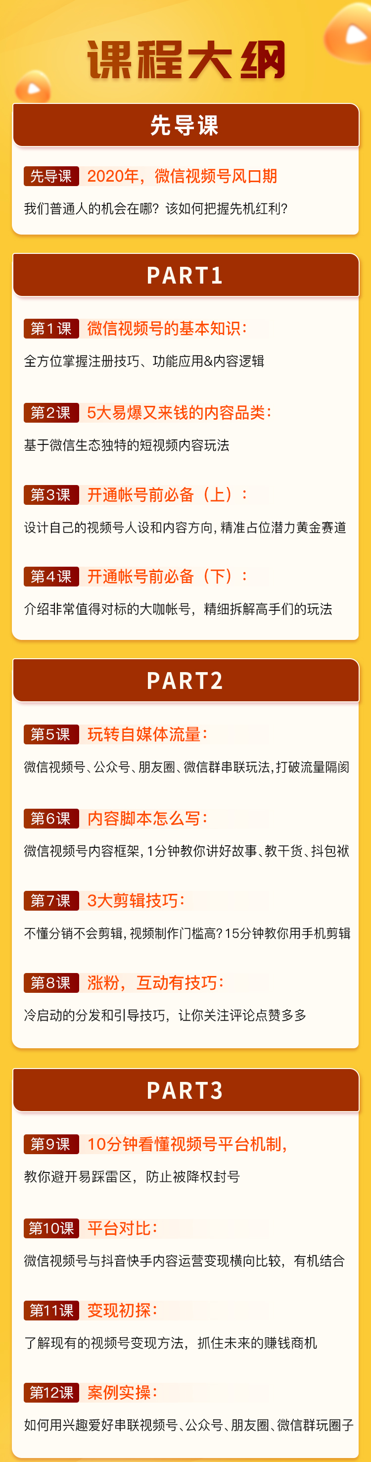 13堂微信视频号抢先课：0基础玩转视频号，规则/剪辑/涨粉，抓住流量新风口，打造史诗级火